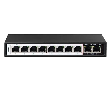 DLink-DES-F1010P-E-8+2-100Mbps-250m-PoE-Switch