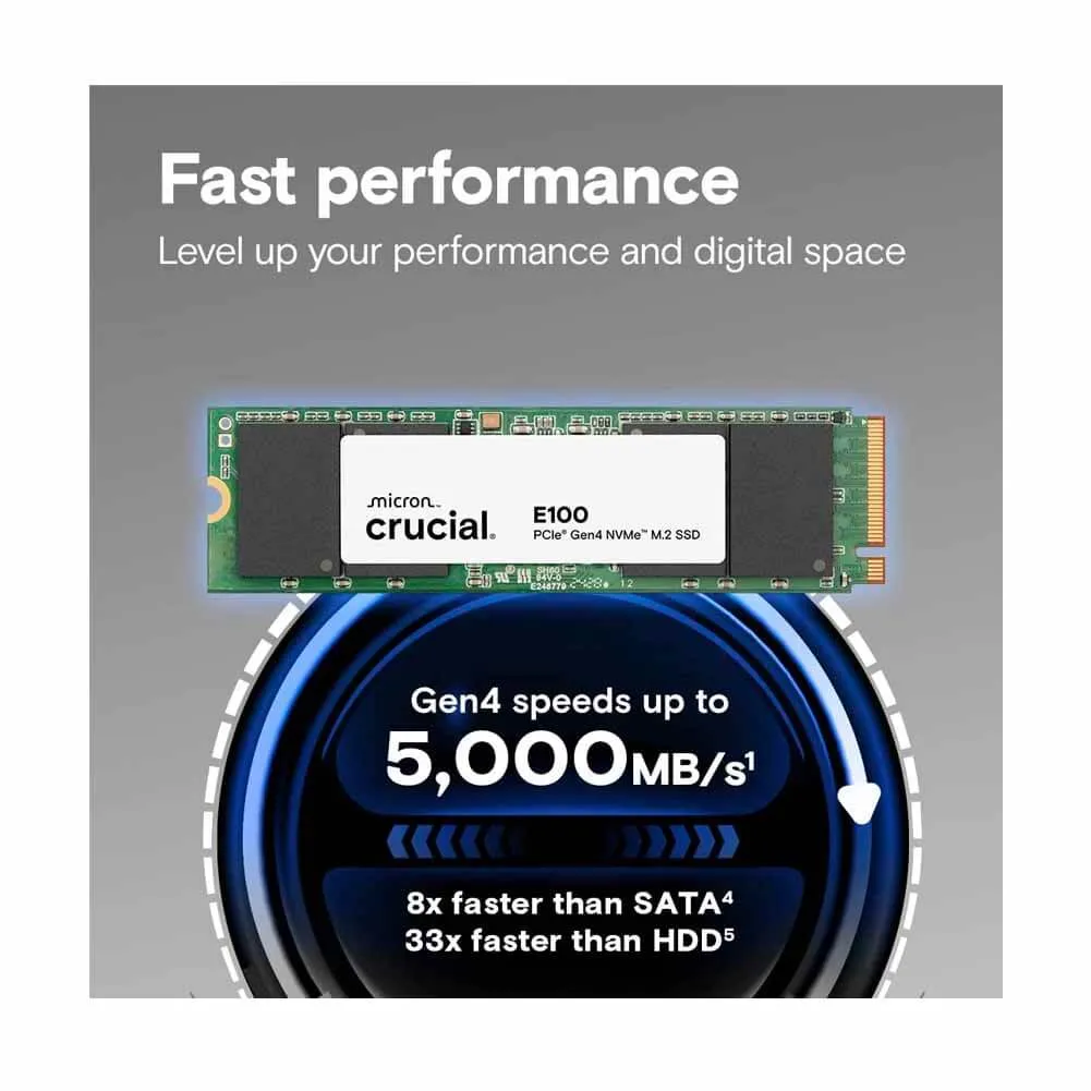 Crucial E100 1TB 2280 SSD (CT1000E100SSD8C)