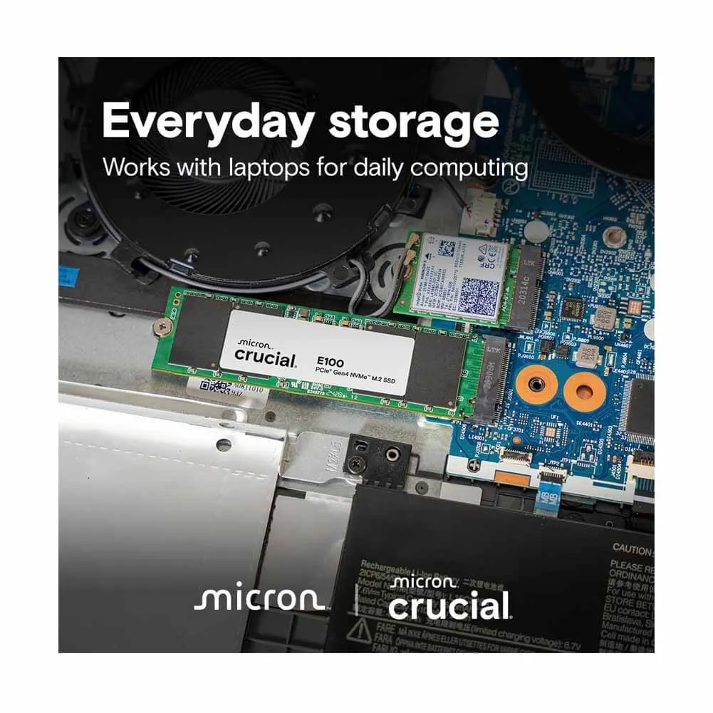Crucial E100 1TB NVMe PCIe Gen4 M.2 2280 Internal SSD (CT1000E100SSD8C) Preview-4