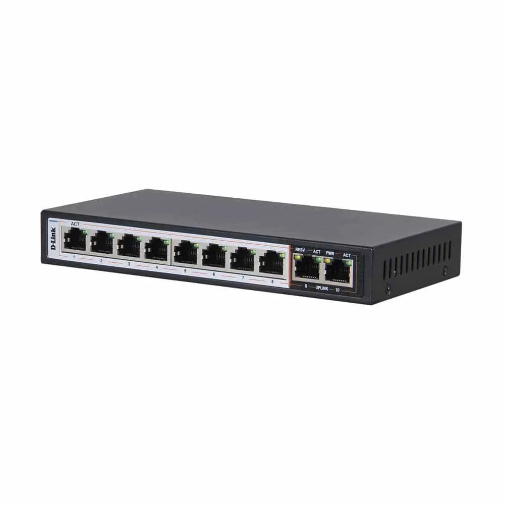 DLink DES-F1010P-E 8+2 100Mbps 250m PoE Switch Preview-2