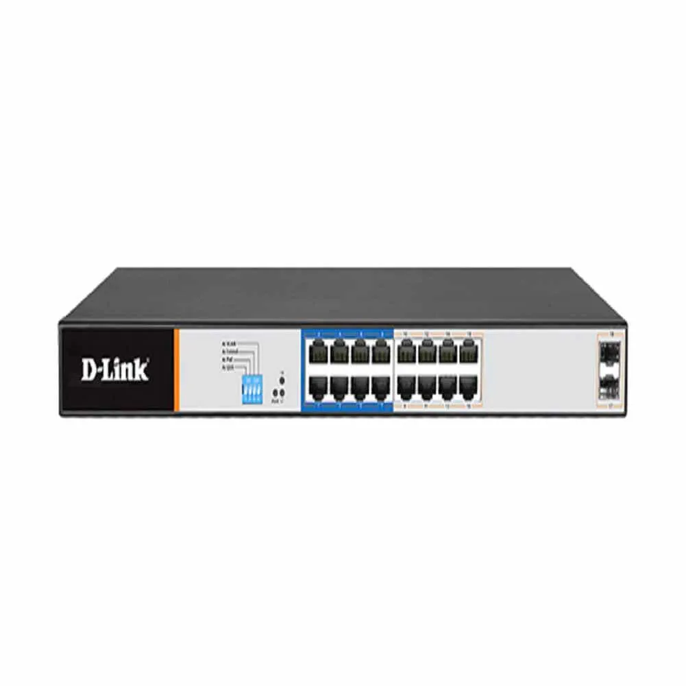 DLink DGS-F1018P-E 16 1000Mbps 250mPoE+2SFP Switch Preview