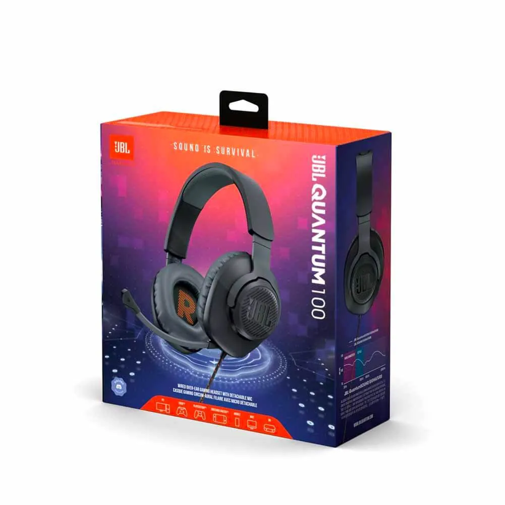 JBL Quantum 100 Over-Ear Gaming Wired Headphone (Black) Preview-5