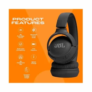 JBL Tune 520BT Wireless On-Ear Headphones (Black)