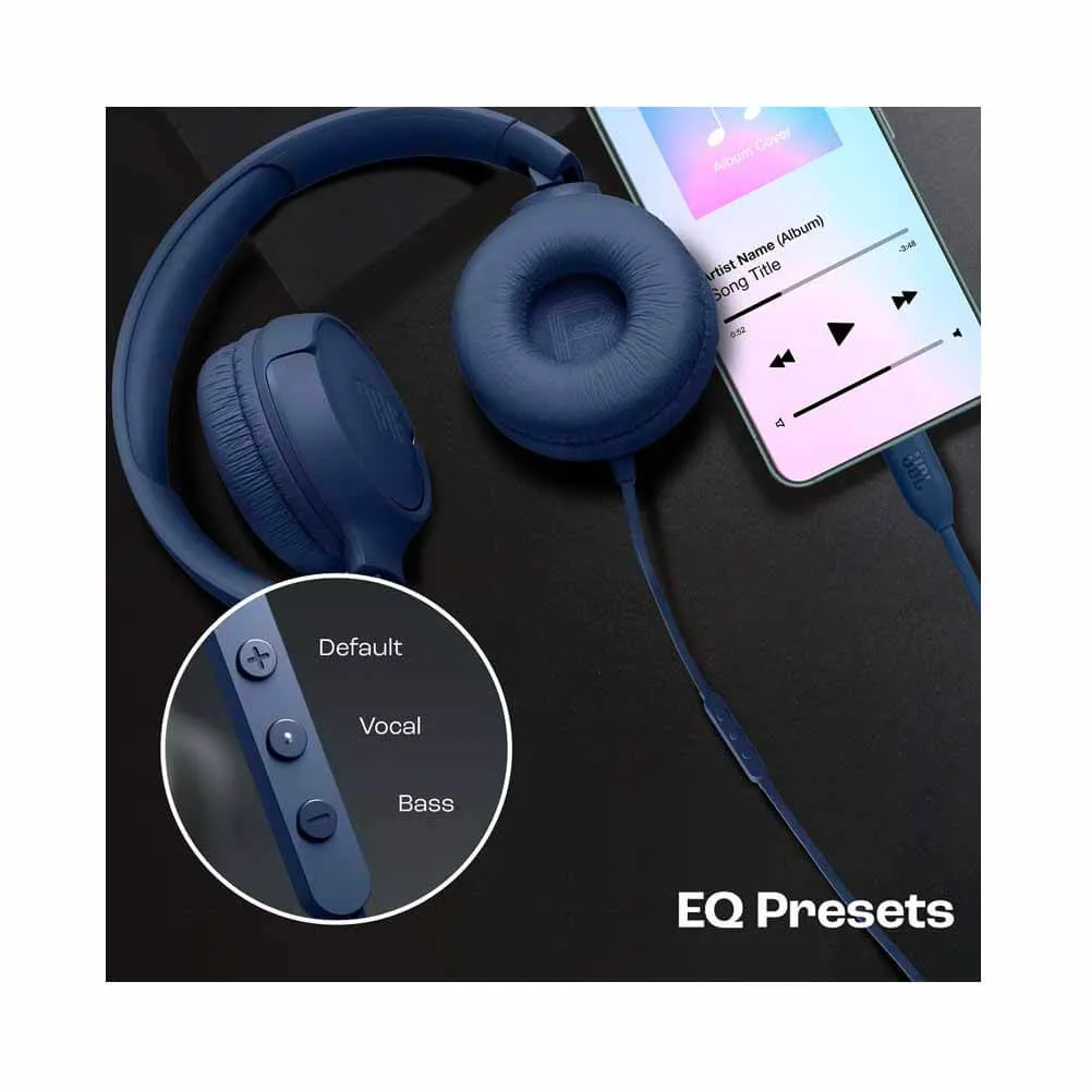 JBL Tune 520C Blue USB-C Wired Ear Headphone
