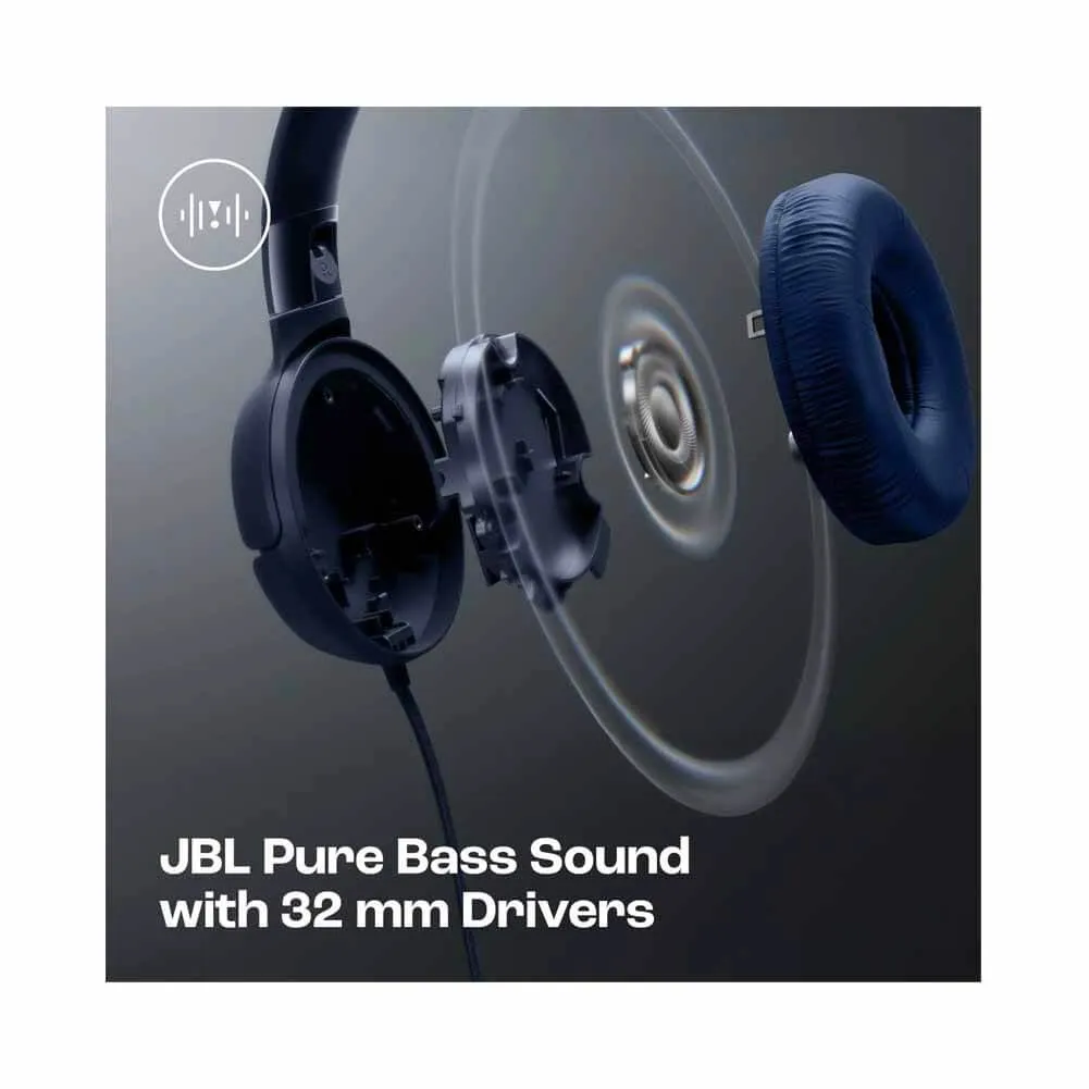 JBL Tune 520C Blue USB-C Wired On-Ear Headphones with Mic & Pure Bass Sound Preview 4
