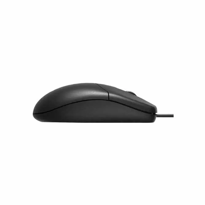 HP M050 Wired Ambidextrous Optical Mouse Side Horizontal View