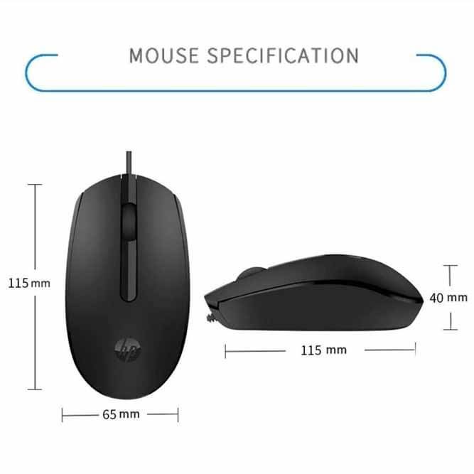 HP M10 Wired Optical USB Mouse (Black, 1000 DPI)