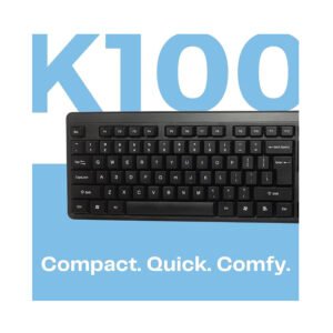 HP K100 Wired USB Standard Desktop Keyboard (Blue Black)