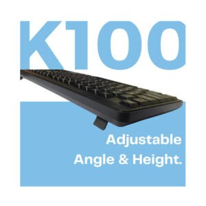 HP K100 Wired USB Standard Desktop Keyboard (Blue Black)