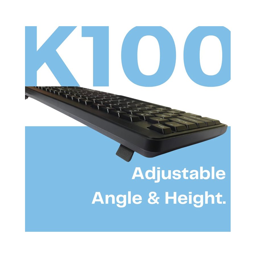 HP K100 Blue Black Wired USB Standard Desktop Keyboard for PC and Laptop Preview-4