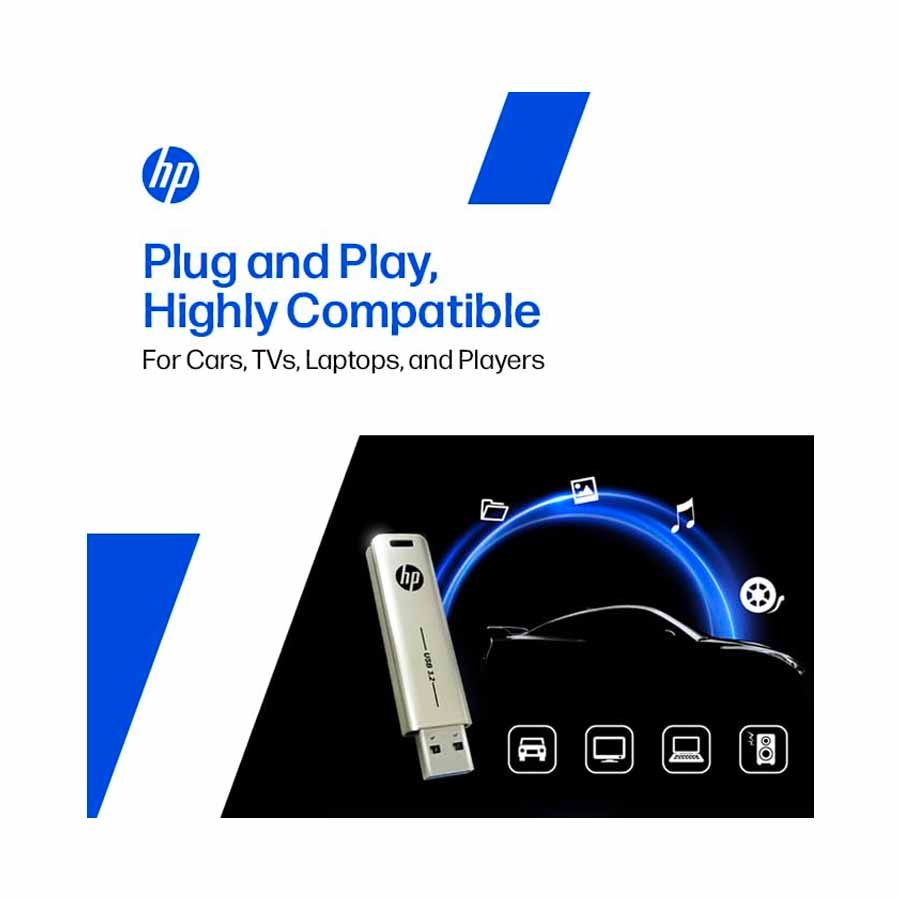 HP x796w 128GB USB 3.2 Metal Case Silver Pen Drive for Laptop and Desktop Preview-6