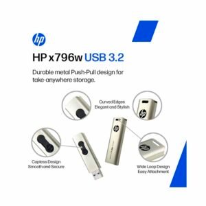 HP x796w 32GB USB 3.2 Metal Pen Drive (Silver)