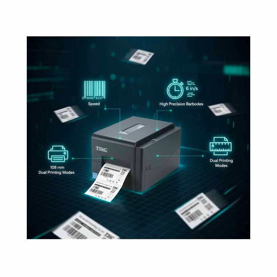 TSC TE244 Desktop Thermal Transfer Barcode Printer with USB Connectivity 203 DPI in Black Preview-3