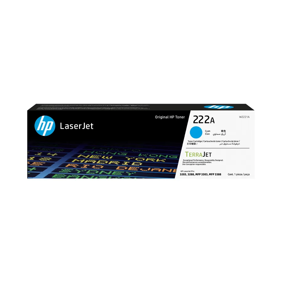 HP 222A Cyan Original LaserJet Toner Cartridge (W2221A) for HP Color LaserJet Pro Printers