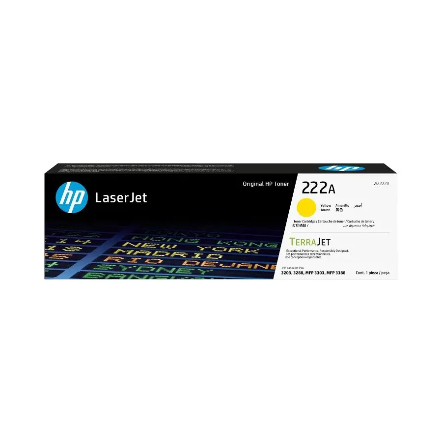 HP 222A Yellow Original LaserJet Toner Cartridge (W2222A) for HP Color LaserJet Pro Printers