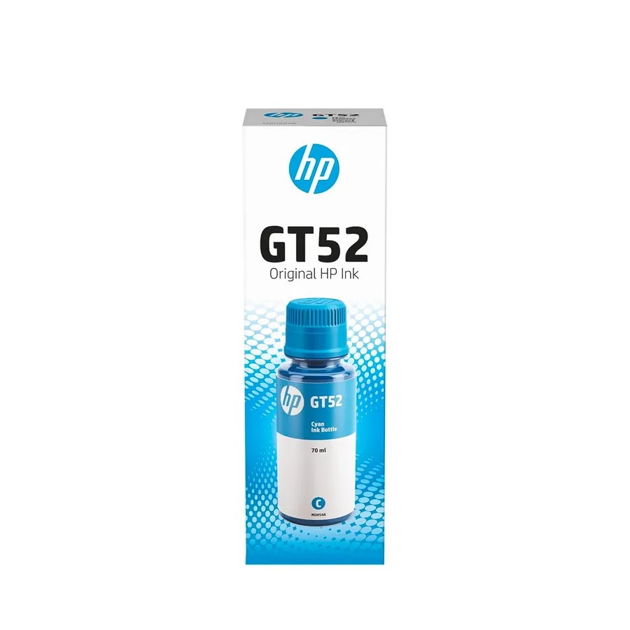 HP GT52 70-ML Cyan Original Ink Bottle (M0H54AA) for HP Smart Tank and Ink Tank Printers