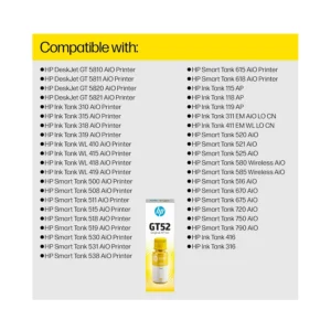 HP GT52 70-ML Yellow Original Ink Bottle (M0H56AA)