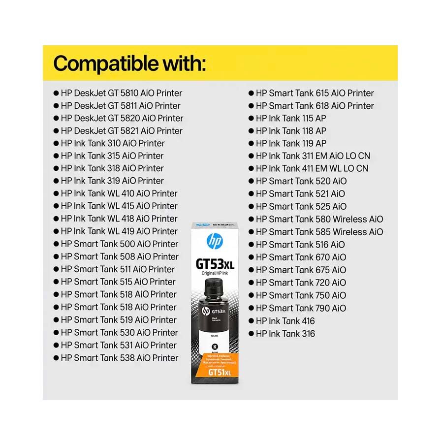 HP GT53XL 135-ML Black Original Ink Bottle for HP Smart Tank Printers 1vv21aa preview-4