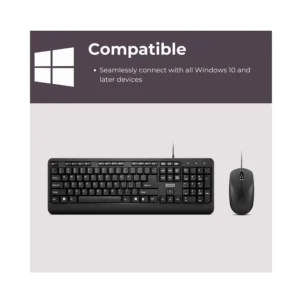 Lenovo 160 USB Wired Desktop Keyboard & Mouse Combo (Black)