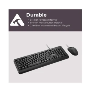 Lenovo 160 USB Wired Desktop Keyboard & Mouse Combo (Black)