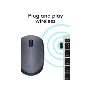 Logitech M170 Wireless Mouse (2.4GHz, Grey & Black)