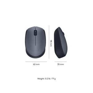 Logitech M170 Wireless Mouse (2.4GHz, Grey & Black)