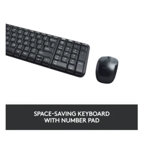 Logitech MK220 Wireless Keyboard & Mouse Combo (Black)