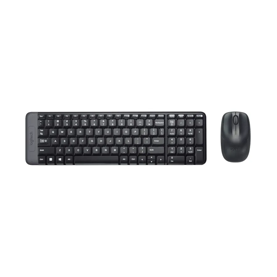Logitech MK220 Compact Black Wireless Keyboard and Mouse Combo for PC and Laptop